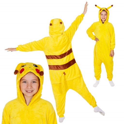PIŻAMA KIGURUMI KOMBINEZON DRES PIKACHU 140cm ONESIE