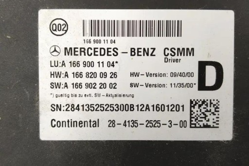 Модуль сиденья передний левый mercedes-benz gle (w166) 1669001104 4.66l