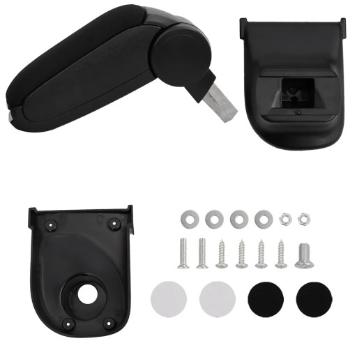 Подлокотник один. RENAULT CLIO LHD MK4, черный, 15x35x(30-47) см