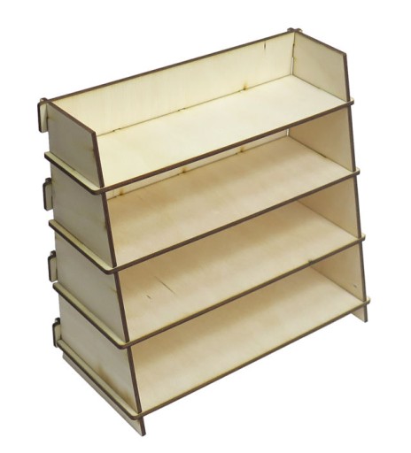 ПІДСТАВКА ФАНЕРНА З ПОЛИЦЯМИ ПІД ФІГУРКИ МАШИН PD77