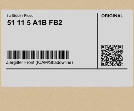 51115A1BFB2 5A1BFB2 - Решітка радіатора (ICAM/Shadowline) BMW 3 G20 G21
