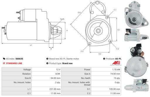S6663S - Новий стартер as-pl