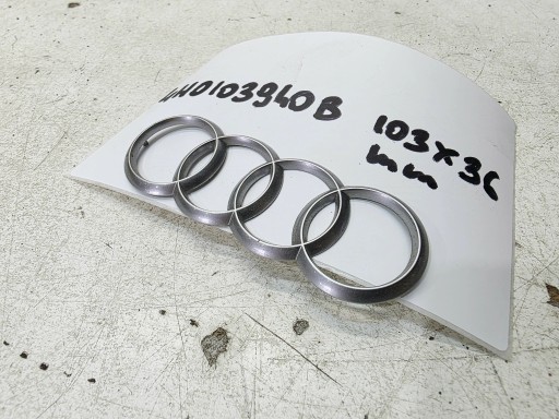 logo EMBLEMAT Z POKRYWY SILNIA AUDI A3 A4 A5 A6 4H0103940B 103MMX36MM