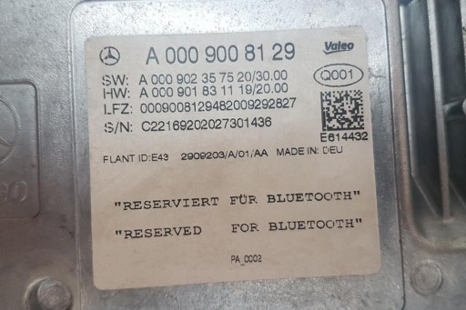 Модуль pdc mercedes-benz sprinter 2-t (901, 902) a0009008129 2.0l диз.