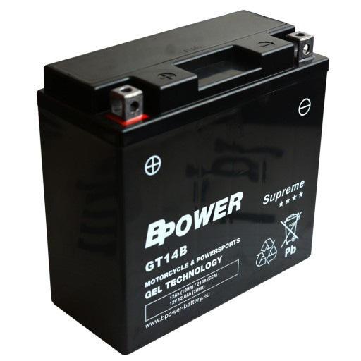 GT114B - BPOWER Supreme GEL GT14B 12V 12AH 210A YT14B