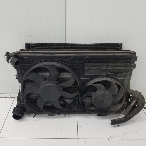 KOMPLET CHLODNIC Z WENTYLATOREM VOLKSWAGEN CADDY 3 1K0121251N 1T0820411C