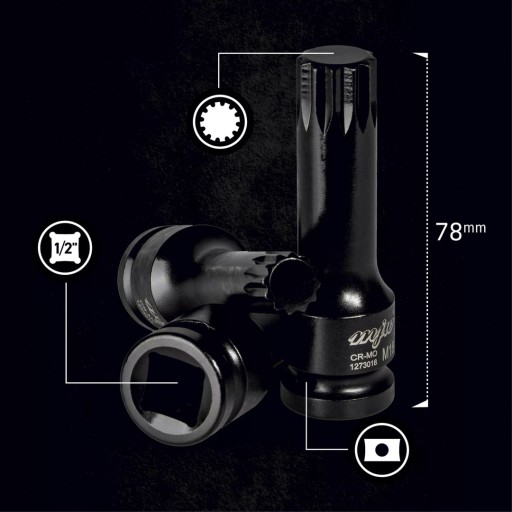 НАБОР УДАРНЫХ ГОЛОВОК СО ШПЛИНЕМ 1/2