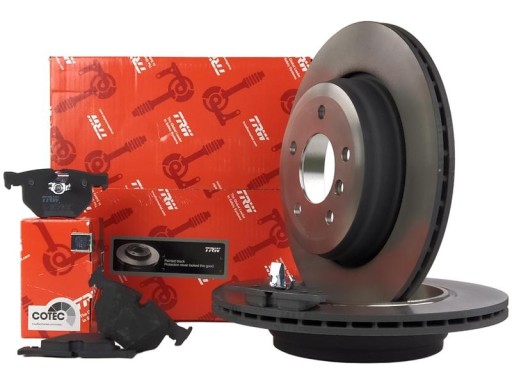 TRW диски + колодки ЗД BMW 5 E60 E61 6 E63 E64