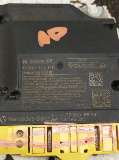SENSOR airbag 0285015378 A1779006604 Mercedes-Benz CLA-klasa II C118