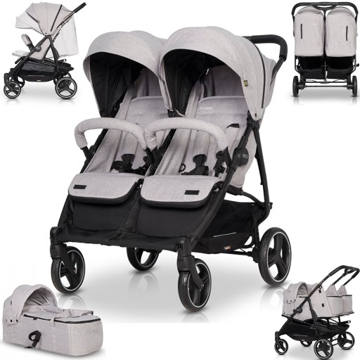 КОМПЛЕКТ Коляска для двійні EasyGo DOMINO + ГОНДОЛА
