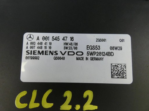 MERCEDES CLC W203 CL203 C W204 2.2 CDI modulo Centralina cambio ingranaggi