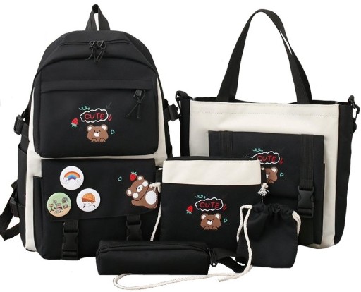 Чорний шкільний рюкзак IMITI