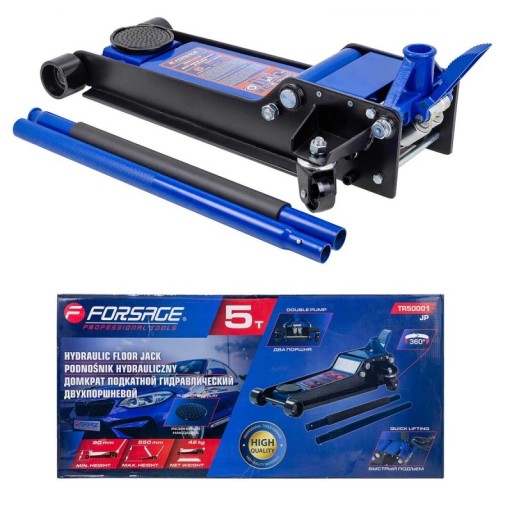 Гідравлічний жабопідйомник 5T низькопрофільний швидкий min-90mm, max-550mm