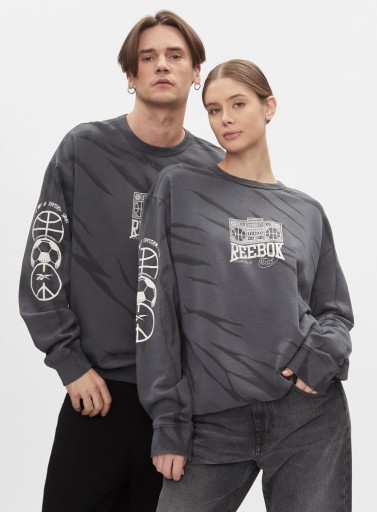 REEBOK SIVÁ UNISEX MIKINA S POTLAČOU M 0A6C2_A*