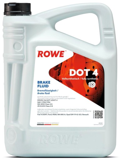 ROWE-BRAKE FLUID DOT 4-ГАЛЬМІВНА РІДИНА-5Л