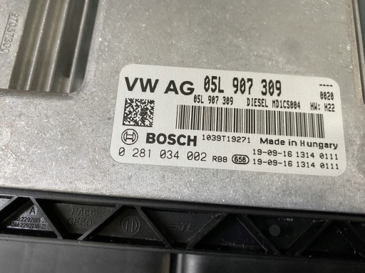 AUDI A6 4K C8 control unit of the engine 05L907309 DFBA 2.0