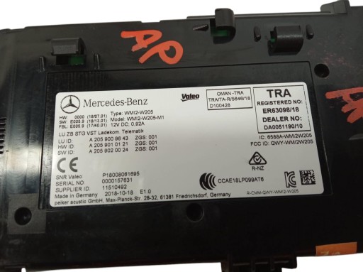 modulo TELEMATIC 2059009643 Mercedes-Benz C-klasa IV (2014- ) W205