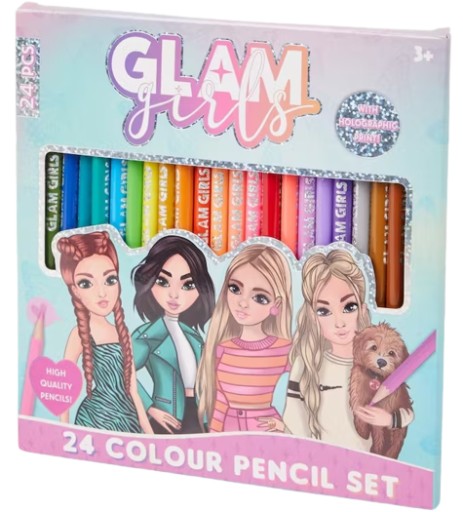 Sada pasteliek Glam Girls Ceruzkové pastelky 24 farieb