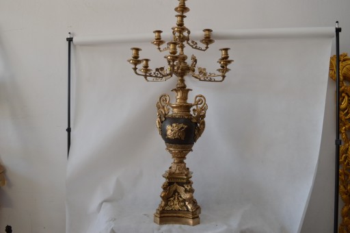 MONUMENTALNY świecznik z BRĄZU 10 RAMIENNY 122cm