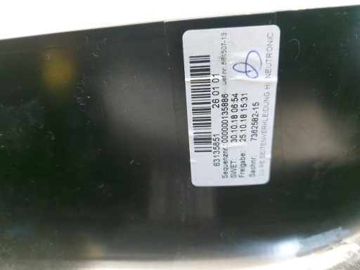 BMW i3 i01 Lci side upholstery door right rear part 7362582