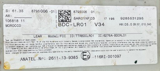 M73 module control unit BDC FEM BMW X2 F39 8795006