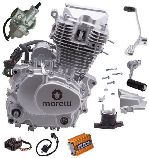 163FMK233CC - Двигун CB 250cc 163f оригінал MORETTI + фітинги