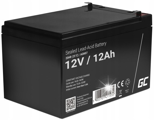 Аккумулятор greencell agm vrla для ибп 12 в 12 ач