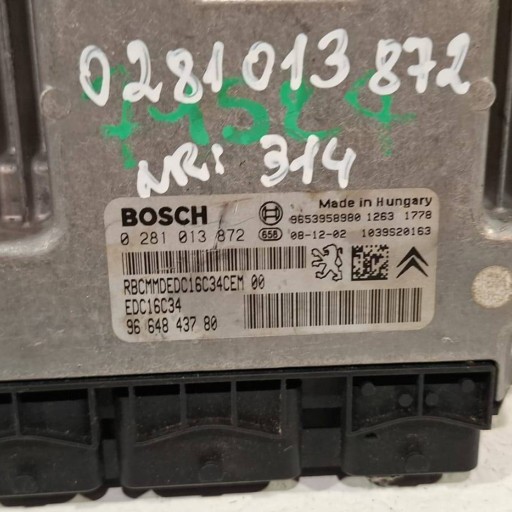Bedienteil DES MOTORS Computer 0281013872 Citroen Peugeot 1.6 HDI