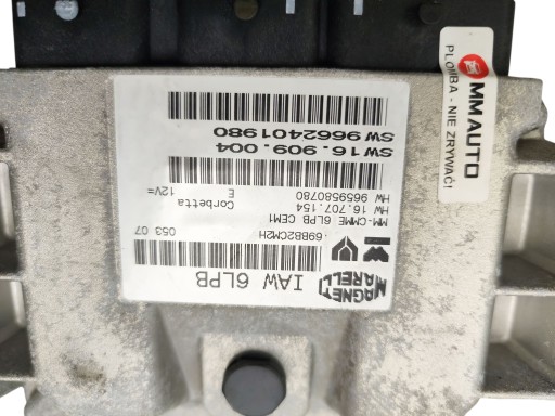 computer Centralina Motore CITROEN C4 PICASSO e 2.0 16V 140KM 9662401980