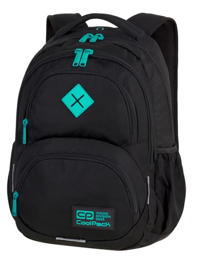 Багатокамерний шкільний рюкзак CoolPack Dart чорно-м'ятний