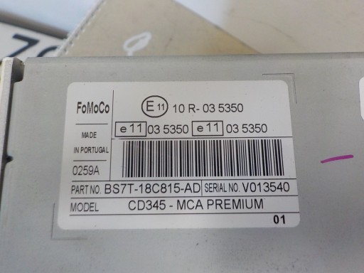 FORD MONDEO MK4 RADIO fabbrica KOD BS7T-18C815-AD
