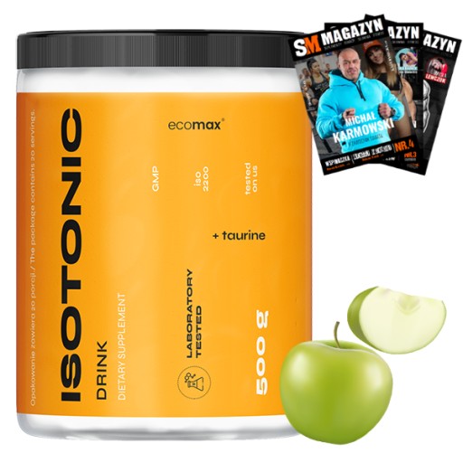 Ізотонічний порошок Ecomax Isotonic drink electrolytes powder iso яблучний смак 500 г