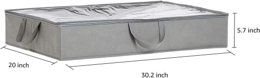 Amazon Basics - Tekstylny pojemnik pod łóżkiem z okienkiem i uchwytami 2PAK  (B07JGWSB8T) • Cena, Opinie • Komody 14556313505 • Allegro