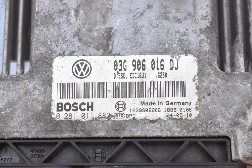 control unit of the engine 03G906016DJ 0281011882 SKODA OCTAVIA 2 II 1.9 TDI 90 KM
