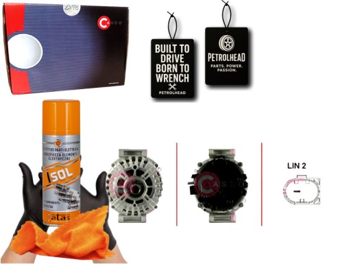 CASCAL15470GS#ECS-PCP+K - Генератор 12v 180a oe valeo casco #petrolhead pro+ kit4