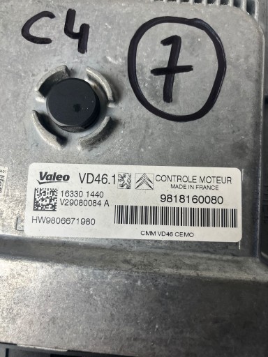 computer control unit of the engine PEUGEOT CITROEN 1.2 THP 9818160080 9806671980