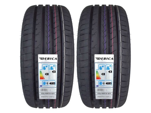 2 літні шини 225 / 40R18 Debica PRESTO UHP 2