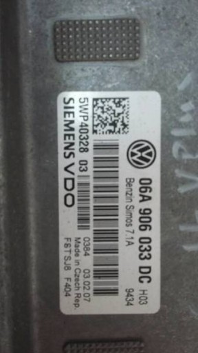ordinateur 06A906033DC VW GOLF 1.6