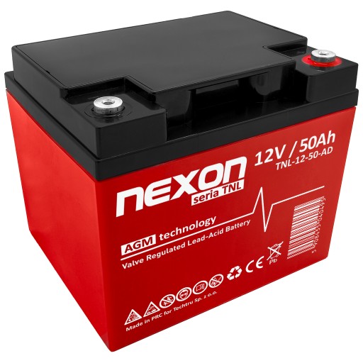 Необслуживаемый аккумулятор nexon tnl 50-12 vrla agm 12 в 50 ач с длительным сроком службы