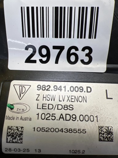 far lijeva Porsche 718 Boxster Cayman 982 Bi-Xenon 982941009D