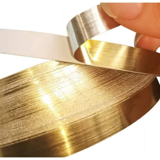 Dekoračná páska dekoračná samolepiaca INOX 50m kartáčovaná ZLATÁ 10mm