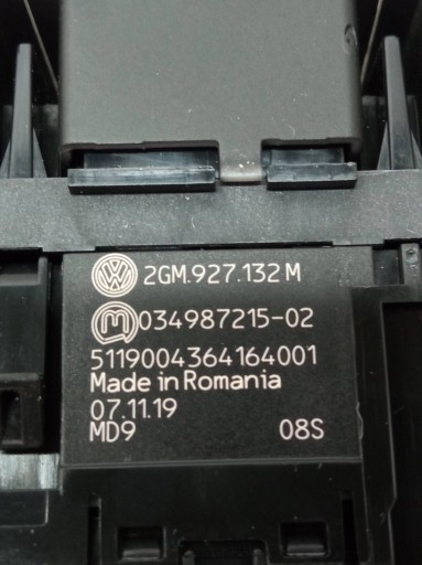 switch of warning lights 2GM927132M Volkswagen T-Cross and (2018- )