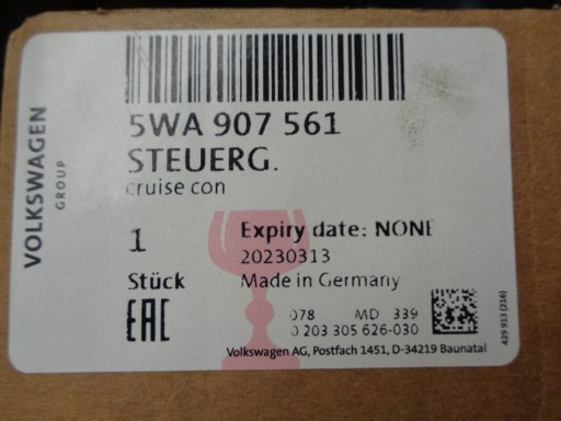 AUDI VW SKODA SEAT RADAR ACC DISTRONIC 5WA907561