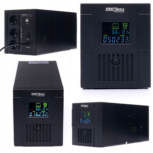 Джерело безперебійного живлення lcd ups kraft&dele 900 w 1500 va