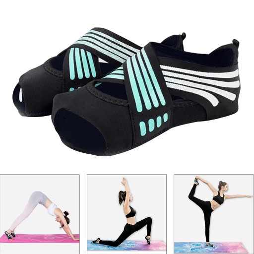 Protišmykové dámske baletné topánky na cvičenie jogy Pilates Grip