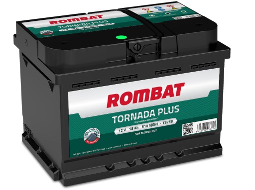 TB258 - Акумулятор ROMBAT TORNADA PLUS 12V 58Ah 510A LB2