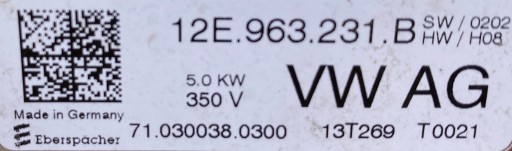 VW E GOLF UP WYMIENNIK CIEPLA 12E963231B