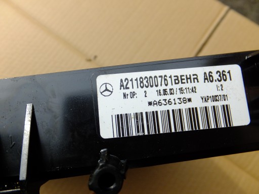 grzalka Bloc de chauffage complet mercedes w211 A2118300761
