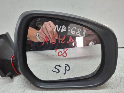 mirror right 5 vertical OPEL AGILA B 2008