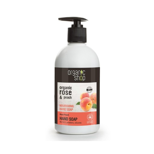 Organic Shop Rose Peach Hand Soap výživné mydlo na ruky Rose & Peach 500ml